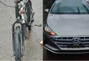 Dois adolescentes e uma criança  ficam feridos após acidente entre bicicleta e carro