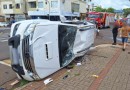 SUV capota após colisão no perímetro urbano de Francisco Beltrão