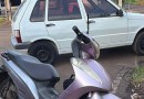Colisão entre Uno e moto deixa mulher ferida