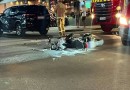 Colisão entre motocicleta e caminhonete deixa uma pessoa ferida