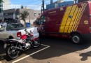 Gestante fica ferida em acidente entre moto e carro na Romeu Lauro Werlang