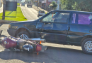 Motociclista fica ferido após colisão com carro