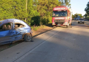 Duas pessoas ficam feridas após colisão entre carro e carreta na BR-163