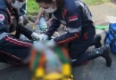 Motociclista fica ferido após acidente com carreta na BR-163