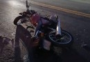 Vítima de grave acidente entre moto e carro na PR-483, morre a caminho do hospital