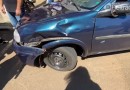 Acidente entre moto e carro é registrado por câmeras de segurança na Cango