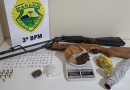 Drogas e armas apreendidas pela Polícia Militar em Itapejara do Oeste/PR