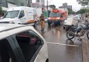 Jovem fica ferido em acidente de trânsito no Centro de Francisco Beltrão