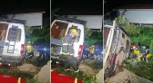 Argentinos ficam feridos após motorhome cair em ribanceira de praia em Florianópolis