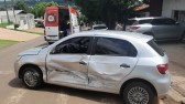 Colisão envolvendo carro e caminhão é registrada no Bairro Luther King