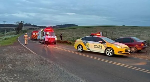 Motociclista fica gravemente ferido após colisão com carro na PR-473