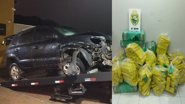 Polícia Militar apreende 502 kg de maconha e recupera veículo furtado na BR-163