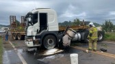Acidente mobiliza bombeiros na PR-180, próximo ao trevo da PR-566