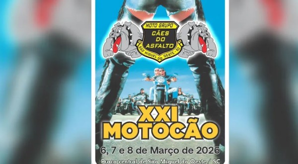 Motocão 2026 será nos dias 6, 7 e 8 de março e traz shows