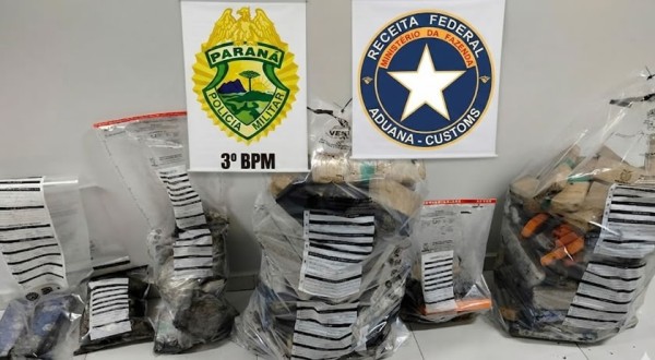 PMPR e Receita Federal apreendem mais de 124 quilos de maconha