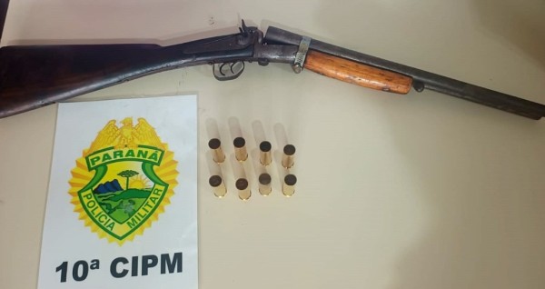 Mulher denuncia ameaças e PM apreende arma de fogo na área rural