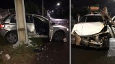 Colisão entre dois automóveis deixa homem ferido no Bairro Vila Nova