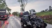 Grave acidente na PR-182, em Ampére, deixa uma pessoa morta e duas feridas