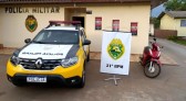 Moto furtada em Marmeleiro é recuperada pela Polícia Militar
