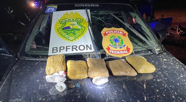Polícia intercepta veículo com grande quantidade de drogas durante operação na fronteira