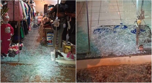 Bandidos arrombam e furtam duas lojas no centro de Barracão