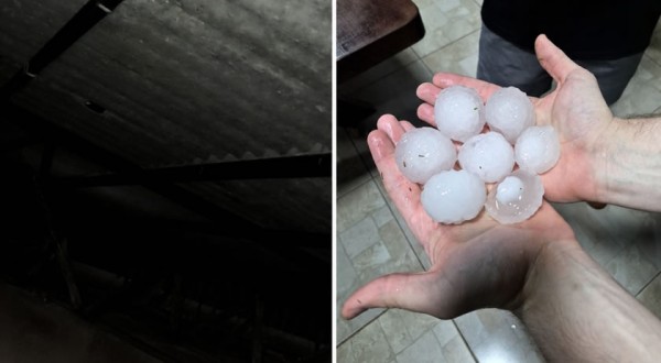 Chuva de granizo causa estragos e mobiliza Defesa Civil