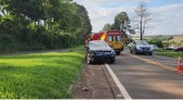 Acidente deixa condutores feridos no trevo de acesso a Verê