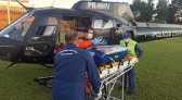 Bebê prematuro é transferido de helicóptero para UTI neonatal