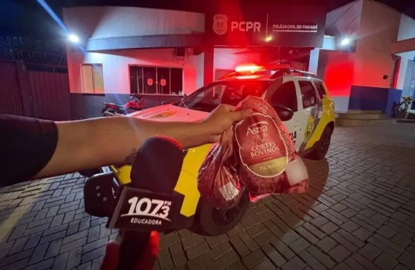 Homem é preso após tentar furtar peças de carne em supermercado