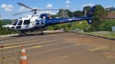 Helicóptero do Consamu transporta criança com suspeita de pneumonia grave para Hospital em Francisco Beltrão