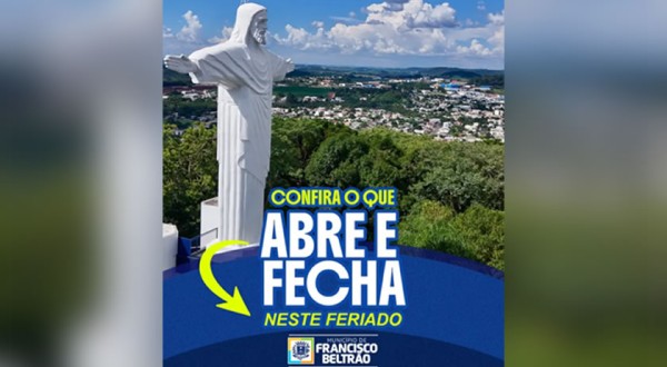 Confira como ficam os serviços públicos em Francisco Beltrão no feriado de Sexta-feira Santa (03)