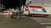 Acidente no centro de Francisco Beltrão deixa motociclista gravemente ferido