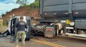 Mulher morre e quatro pessoas ficam feridas em grave colisão na PR-180