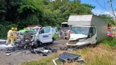 Grave acidente envolvendo ambulância e caminhão deixa cinco feridos na PR-483