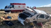 Após capotamento três homens ficam feridos na BR 280