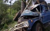 Caminhão fica destituído em acidente na PR-493