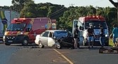 Grave acidente entre carro e caminhão é registrado entre Marmeleiro e Renascença