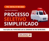 CIRUSPAR / SAMU 192 abre inscrições para processo seletivo com vagas em sete municípios da região