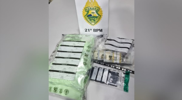 Homem é preso com mais de 3 kg de ecstasy e US$ 23,2 mil na BR-280, no Paraná