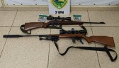 Polícia Militar prende três homens por porte ilegal de armas e caça clandestina