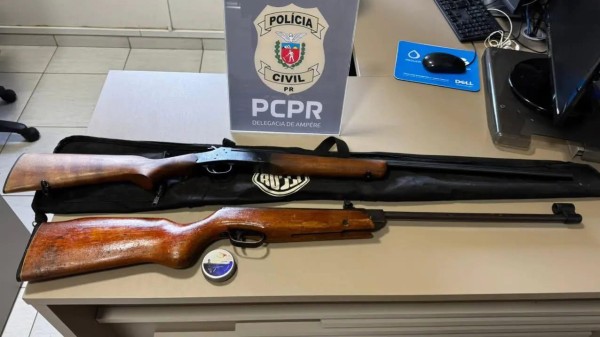 Polícia Civil cumpre mandado e apreende armas em Ampére