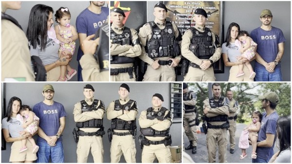 Pais agradecem a ROTAM pelo resgate da filha; criança passa bem