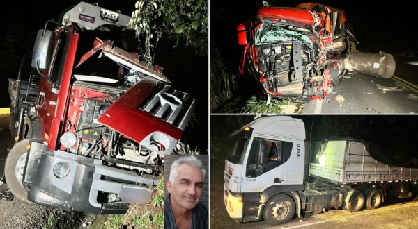 Acidente envolvendo três caminhões deixa uma pessoa morta na PR 182
