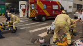 Acidente de trânsito envolve motocicletas na Rua Porto Alegre
