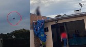 Paraquedista perde o controle do equipamento e cai em residência no Bairro Pinheirinho