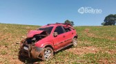 Ford EcoSport sai da pista e capota na BR 280 entre Flor da Serra e Marmeleiro