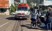 Motociclista fica ferida após colisão, em Francisco Beltrão