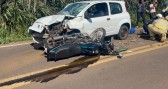 Motociclista fica em estado grave após colisão com carro na PR-475