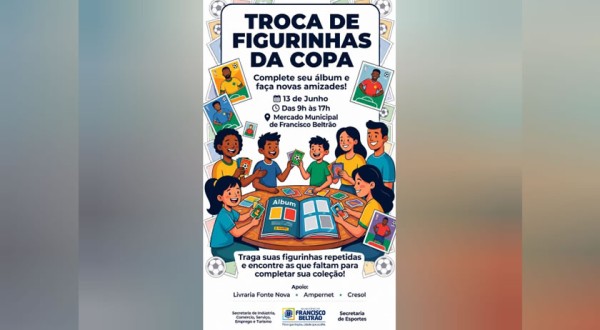 Mercado Municipal terá troca de figurinhas da Copa neste sábado