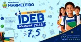 Município supera médias estadual e nacional e alcança nota 7,5 no IDEB
